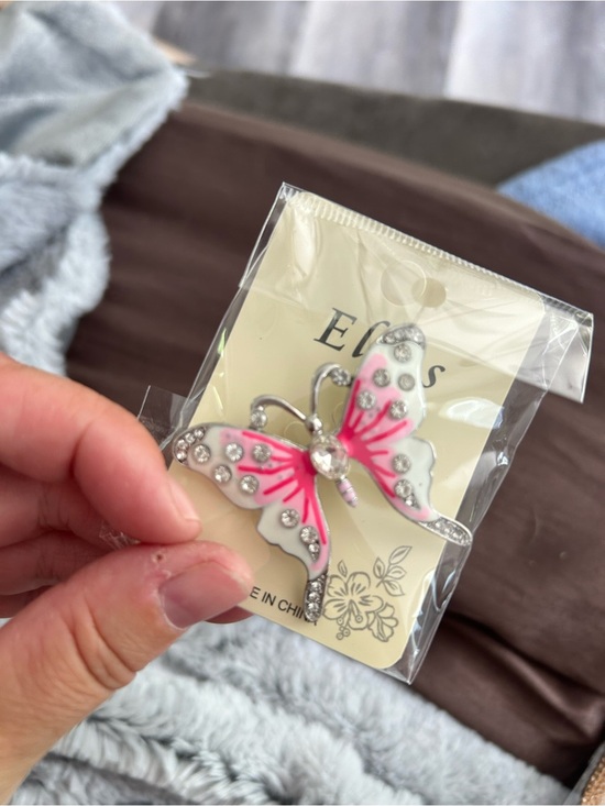 COS Jewelry - 4/$50 COS Pink and White Rhinestone Butterfly brooch